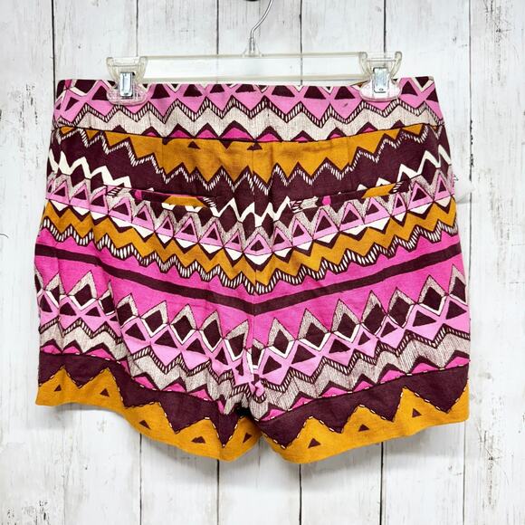 Loft Shorts Women Size 6 Multicolor Aztec Bead Detail Zip Fly Short Boho Summer - Picture 6 of 6